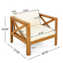 Patio Conversation Set with Acacia Wood Armchairs and End Table by HouseOfZazla