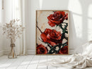 Crimson Roses with Thorns