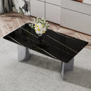 Modern Minimalist Dining Table With Marble Glass Top by Unique Piece Furniture