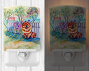 Chow Chow Ceramic Night Light Compact, UL-Certified, Ideal for Bedroom, Bathroom, Nursery, Hallway, Kitchen, 6x4x3, Multicolor