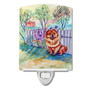 Chow Chow Ceramic Night Light Compact, UL-Certified, Ideal for Bedroom, Bathroom, Nursery, Hallway, Kitchen, 6x4x3, Multicolor