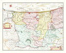 Vintage Map of Western Flanders, Belgium 1665