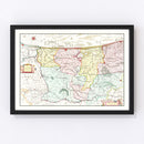 Vintage Map of Western Flanders, Belgium 1665
