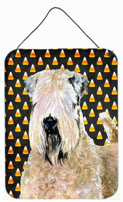 Wheaten Terrier Soft Coated Candy Corn Halloween  Wall or Door Hanging Prints