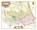 Vintage Map of Veurne, Belgium 1665