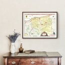 Vintage Map of Mons, Belgium 1665