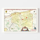 Vintage Map of Mons, Belgium 1665