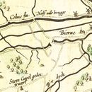Vintage Map of Mons, Belgium 1665