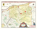 Vintage Map of Mons, Belgium 1665