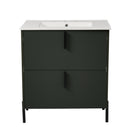 Bathroom Vanity With Ceramic Sink, Fluted Design by HouseOfZazla