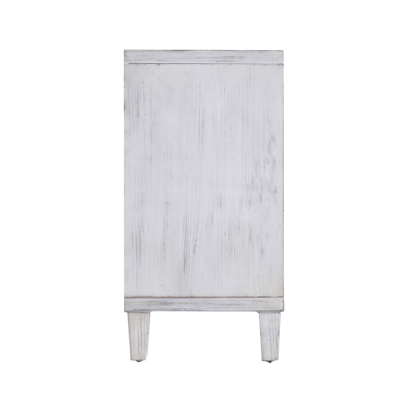 Accent Cabinet 4 Door Wooden Cabinet Sideboard Buffet Server Cabinet Storage Cabinet, for Living Room, Entryway, Hallway, Office, Kitchen and Dining Room, White Wash