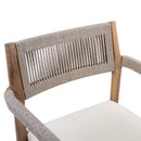 Patio Set Outdoor Acacia Wood Furniture Sets - Braided Dining Chairs and Patio Dining Table