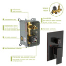 Dual Shower Head 16" Ceiling Mount Square Shower System With Rough In Valve by HouseOfZazla