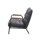 Nignu - Top Grain Leather Matt Iron Accent Chair - Gray by Unique Piece Furniture