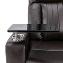 Power Recliner With Storage Arms, Cupholders, Swivel Tray Table And Cell Phone Stand - Brown by HouseOfZazla