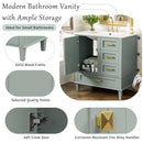 Bathroom Vanity, Modern Bathroom Cabinet With Sink Combo Set, Bathroom Storage Cabinet With A Soft Closing Door And 3 Drawers, Solid Wood Frame by HouseOfZazla