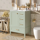 24.8" Bathroom Vanity with Ceramic Sink, Modern Freestanding Cabinet