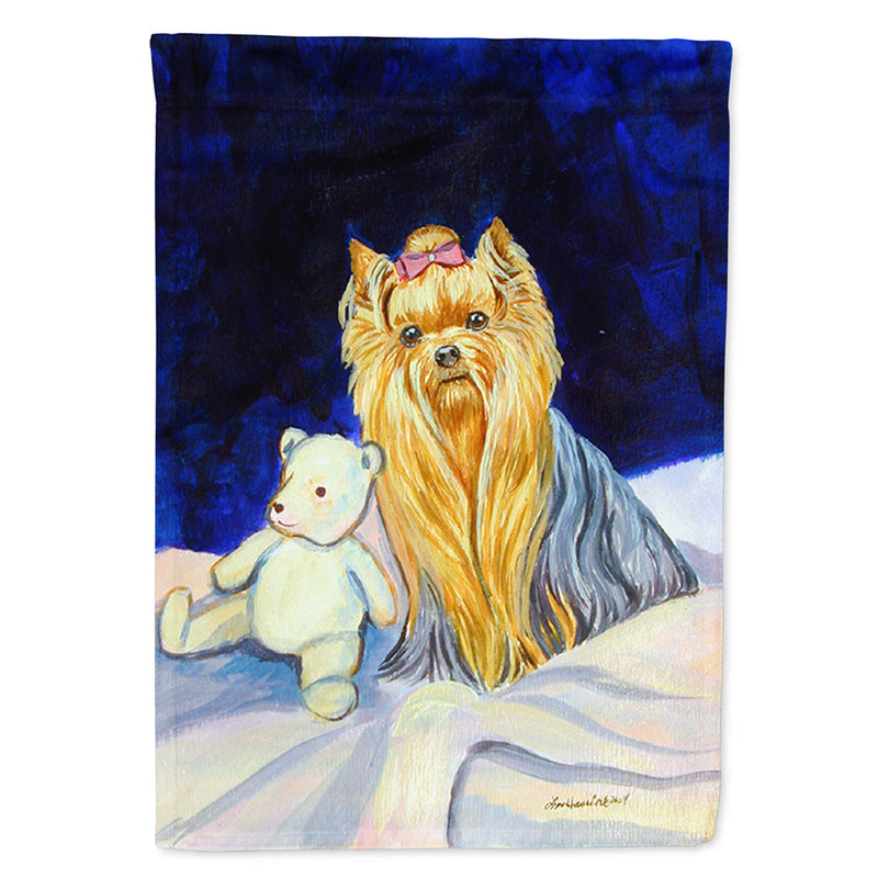 Yorkie and Teddy Bear Flag Canvas House Size