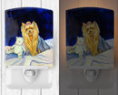 Yorkie Ceramic Night Light Compact, UL-Certified, Ideal for Bedroom, Bathroom, Nursery, Hallway, Kitchen, 6x4x3, Multicolor