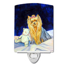 Yorkie Ceramic Night Light Compact, UL-Certified, Ideal for Bedroom, Bathroom, Nursery, Hallway, Kitchen, 6x4x3, Multicolor