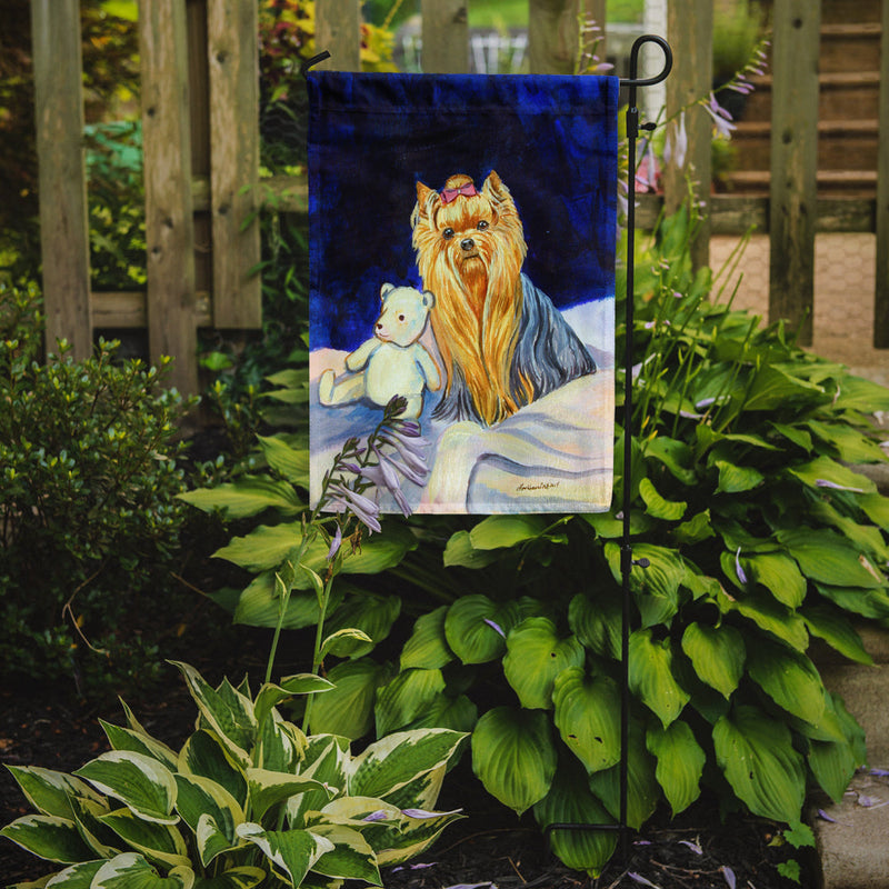 Yorkie and Teddy Bear Flag Garden Size