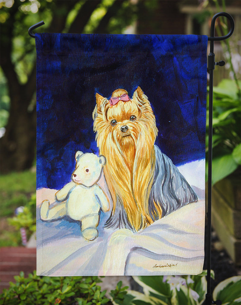 Yorkie and Teddy Bear Flag Garden Size