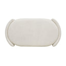 Fuji - Oval Storage Bench, Upholstered - Ivory White