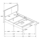 Queen Bed With Nailhead Trim - Charcoal