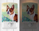 Red and White Boston Terrier Ceramic Night Light 7222CNL