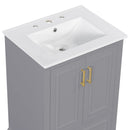 Bathroom Vanity With Sink, 1 Divided Drawer And 2 Soft Close Doors With Double Shelf