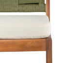 4 Pieces Arly Green Outdoor Bar Stool Solid Acacia Wood and Woven Wicker by Montret