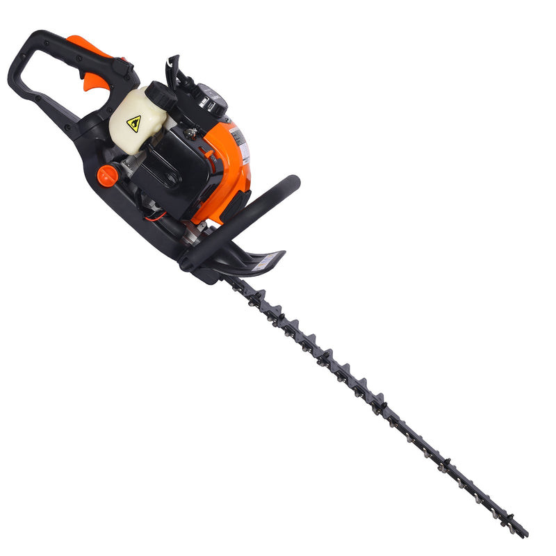 26cc 2 cycle gas powered hedge trimmer, double sided blade 24",recoil gasoline trim blade
