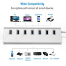 7-Port USB 3.0 Hub Portable Super Speed USB Data Hub with 1ft USB 3.0 Cable for Windows Linux Mac Devices