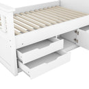 Captain Platform Bed Frame With Storage Bookcases, Shelves, And 4 Drawers by HouseOfZazla