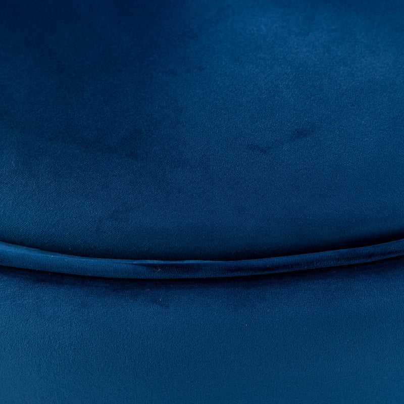 360 Degree Swivel Accent Chair Velvet Modern Upholstered Barrel Chair Over-Sized Soft Chair with Seat Cushion for Living Room, Bedroom, Office, Apartment, Blue