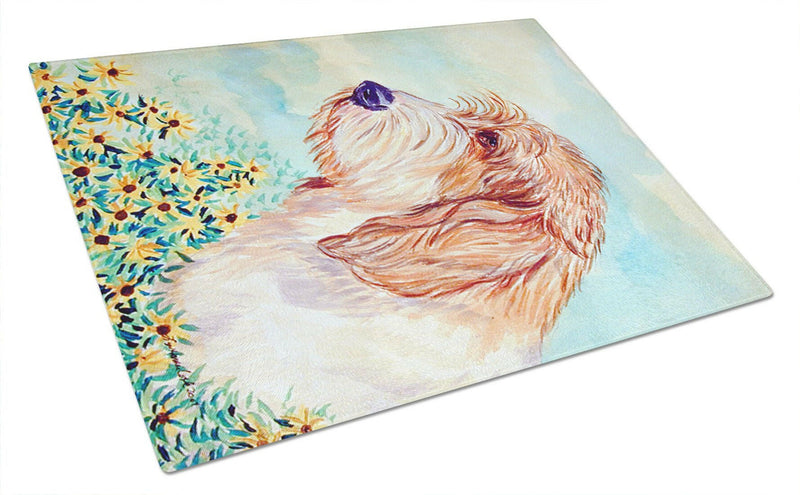 Petit Basset Griffon Vendeen Glass Cutting Board Large