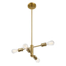 Trellis - 4 Lights Modern Gold Chandelier Vintage Pendant Fixture For Living Room - Clear / Gold by HouseOfZazla