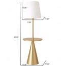 Celestial - Modern Floor Lamp With Accent Table With Large Shade - Gold / White by HouseOfZazla