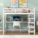 Loft Bed With Storage Shelves And Under Bed Desk by Unique Piece Furniture