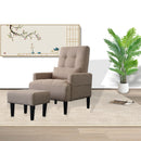 Living Room Sofa Single Chair And Ottoman, Modern Multi-Function Fabric Living Room Sofa Lounge Chair Bed And Stool. Soft Leisure Single Chair Adjustable Into 5 Angles With Sofa Bed by HouseOfZazla
