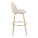 Toriano - Contemporary Fixed Height Barstool With Swivel And Round Footrest (Set of 2) by HouseOfZazla