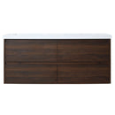 Modern Floating Bathroom Vanity With Dual Resin Sink, Soft Close Drawers