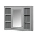 Wall Mounted Medicine Cabinet With Mirror, Storage Cabinet Featuring 6 Open Shelves And Adjustable Interior by HouseOfZazla
