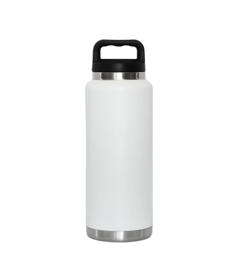 36 Oz Stainless Steel Twist-Off Cap Water Bottle - White