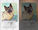 Norwegian Elkhound Ceramic Night Light Compact, UL-Certified, Ideal for Bedroom, Bathroom, Nursery, Hallway, Kitchen, 6x4x3, Multicolor