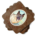Norwegian Elkhound Foam Coasters Set of 4 Cup Coasters for Indoor Outdoor, Tabletop Protection, Anti Slip, Mouse pad Material