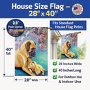 Great Dane and puppy House Flag 28x40 Porch Sleeve Pole Decorative Outside Yard Banner Artwork Wall Hanging, Polyester