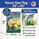Great Dane and puppy House Flag 28x40 Porch Sleeve Pole Decorative Outside Yard Banner Artwork Wall Hanging, Polyester