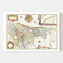 Vintage Map of Holland 1665