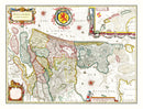 Vintage Map of Holland 1665